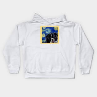 Border Collie Starry Night Kids Hoodie